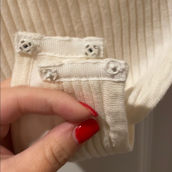 Free People Too Good Bodysuit Ribbed Knit in Ivory White size L - Picture 11 of 15